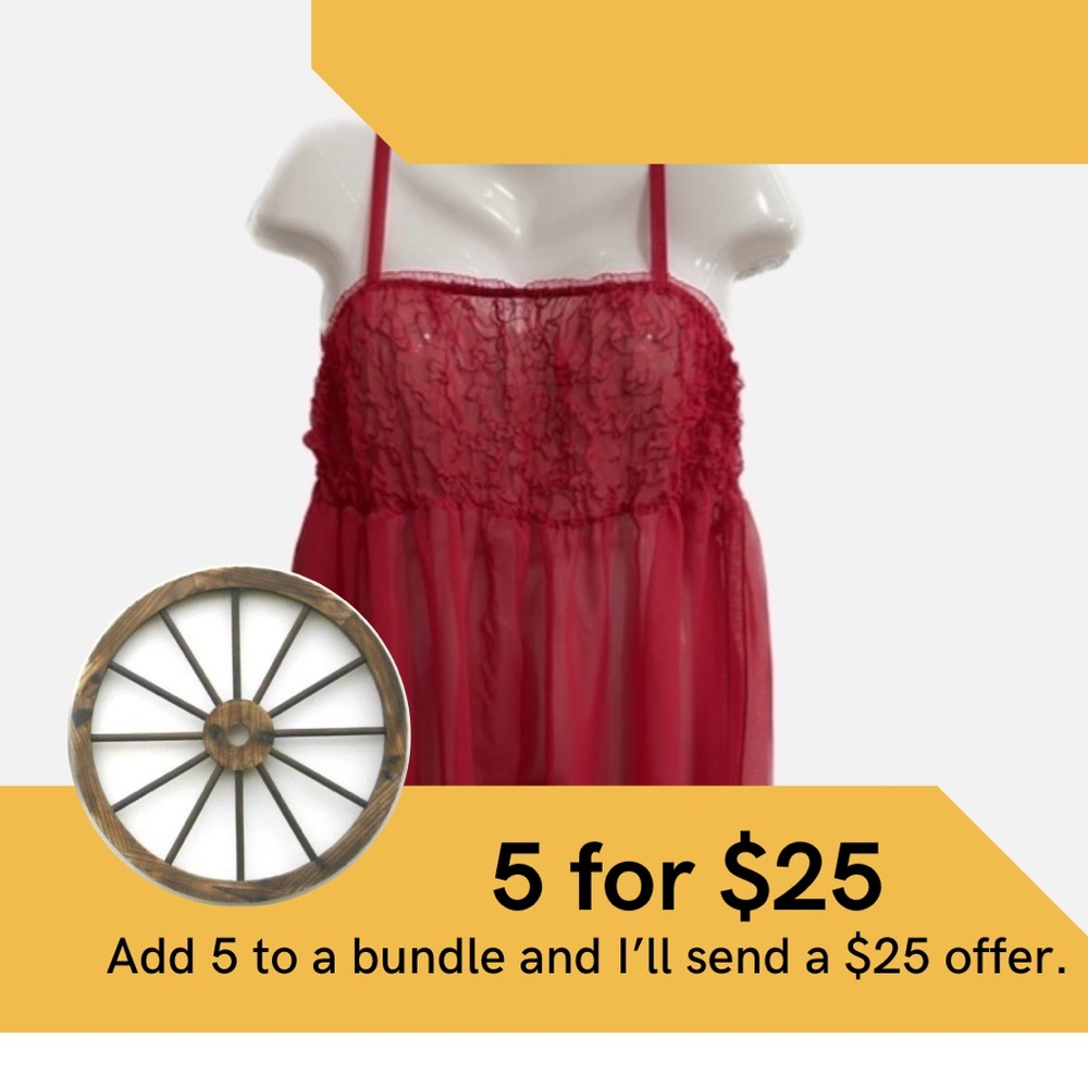 La Senza red sheer nightie with stretch bust area.